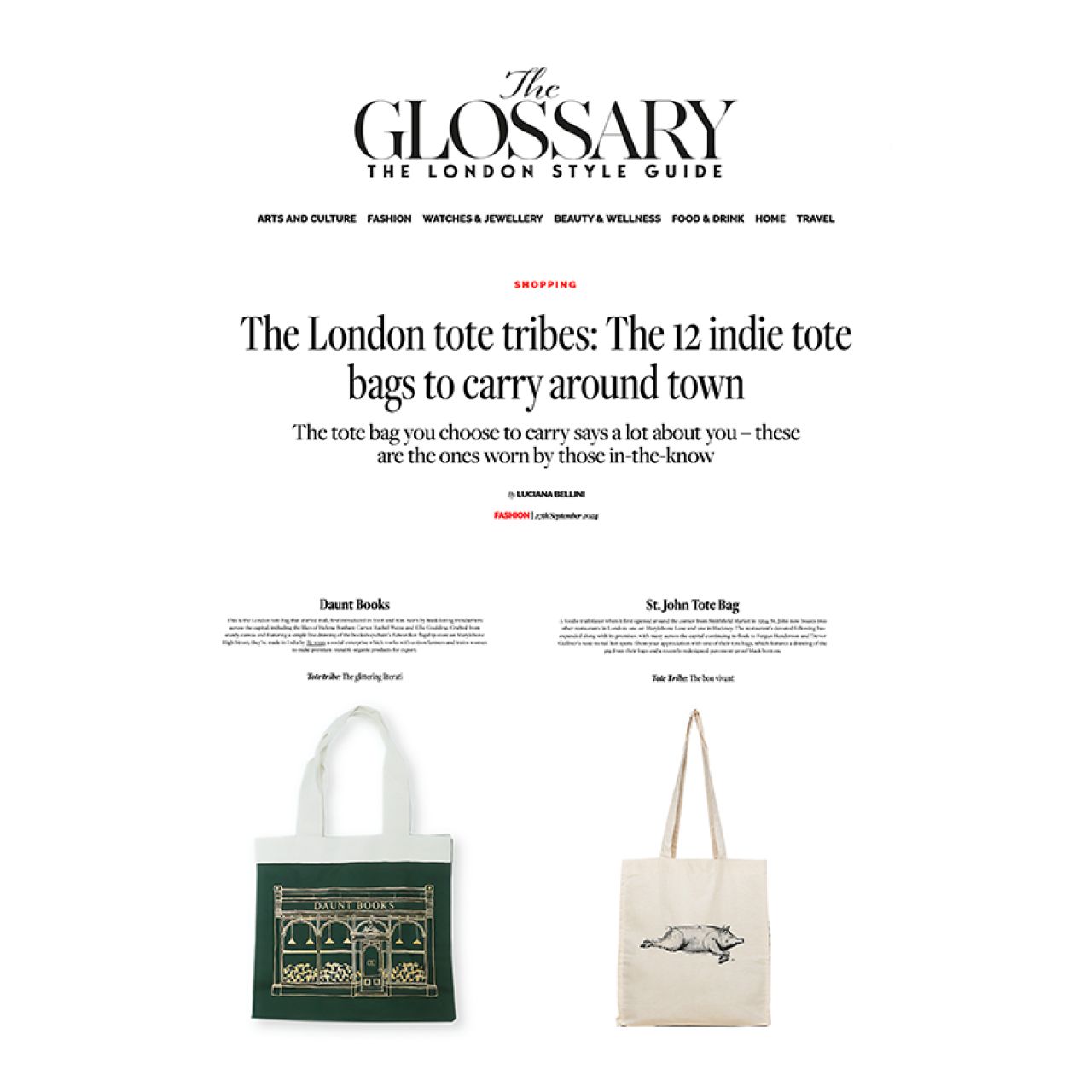 The Glossary article