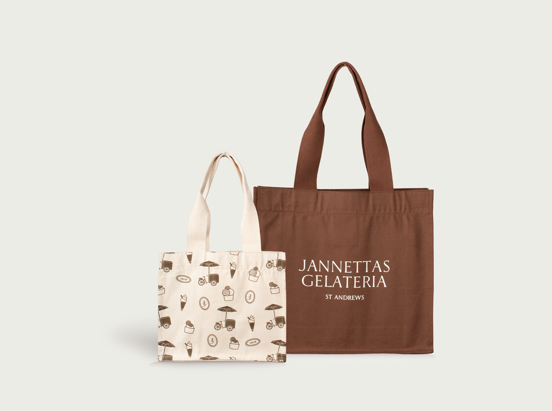 A pair to Janetta's Gelateria Tote Bags