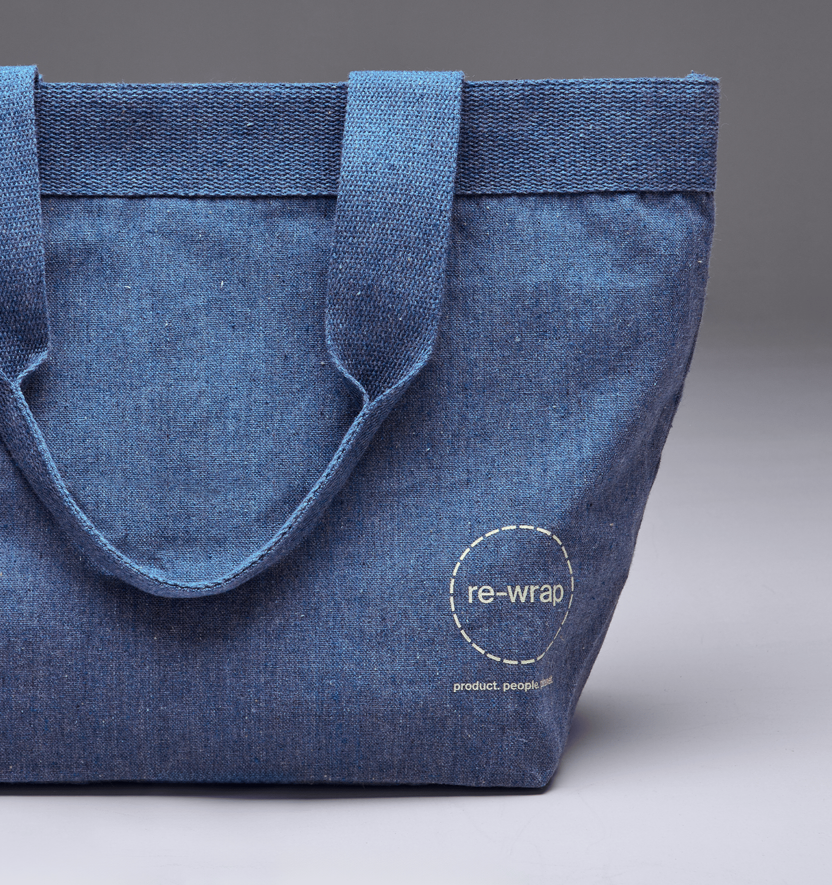 Blue recycled tote bag