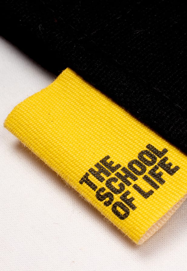 Tab Label on tote bag