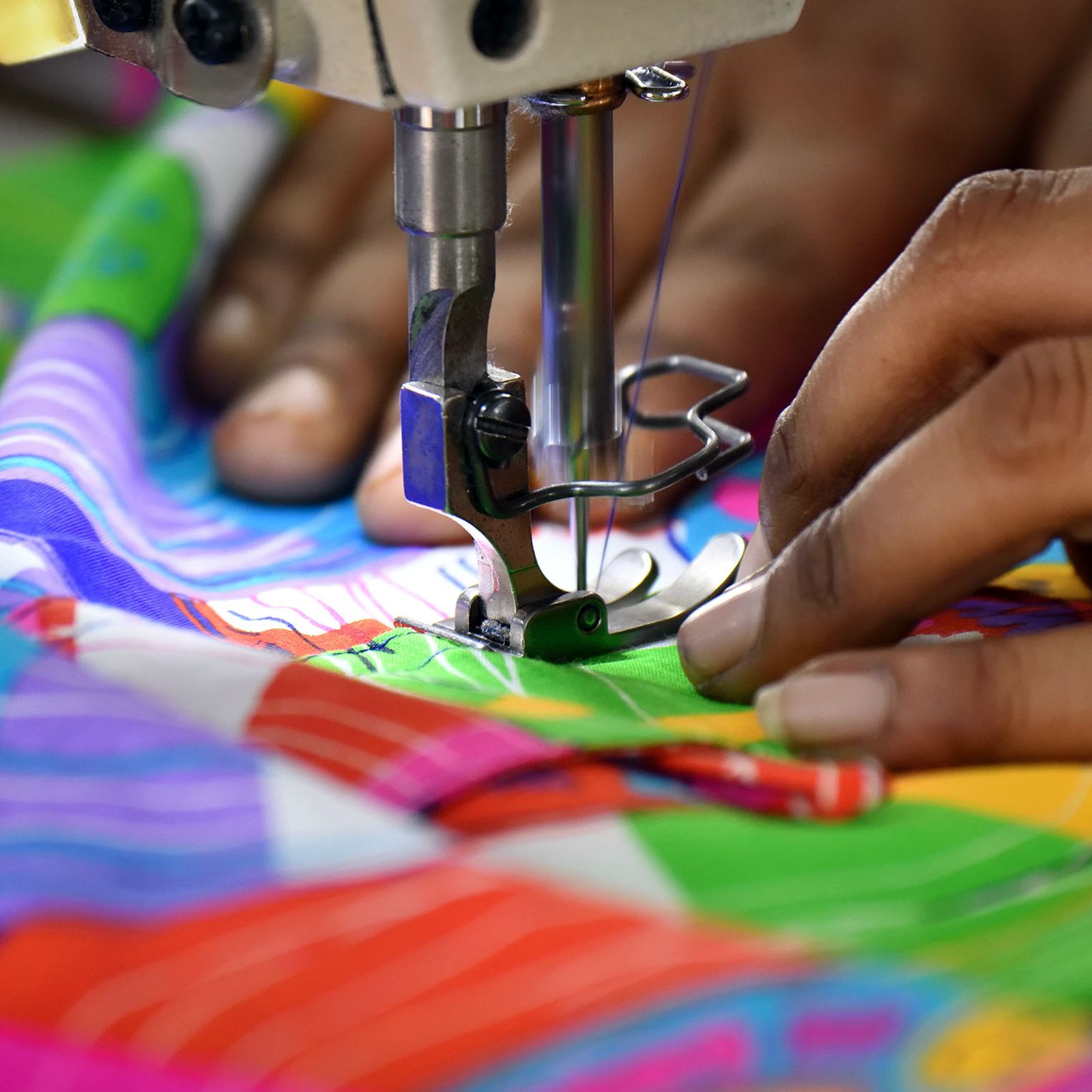 Sewing bright fabric