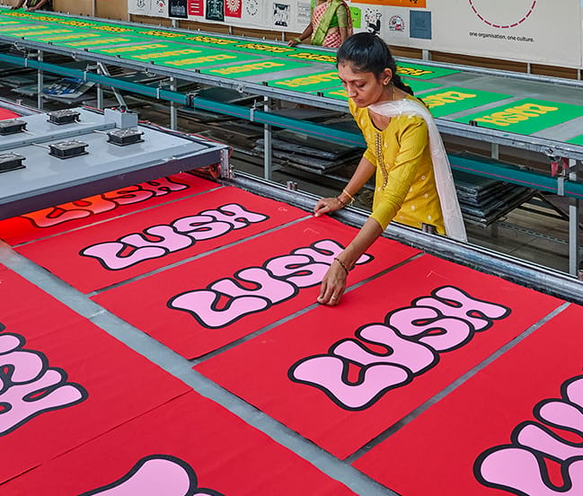 LUSH tote screen print